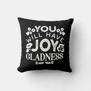 Cojín Decorativo Citas de fe y felicidad: alegría y gozo