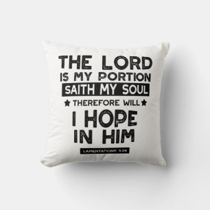 Cojín Decorativo Citas de Lamentaciones 3:24 El Señor es Mi Porción