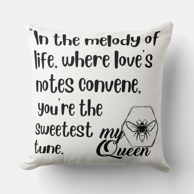 Cojín Decorativo citas de mi abeja reina (Anverso)