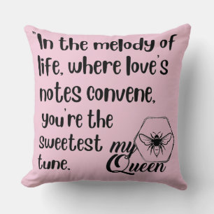 Cojín Decorativo citas de mi abeja reina