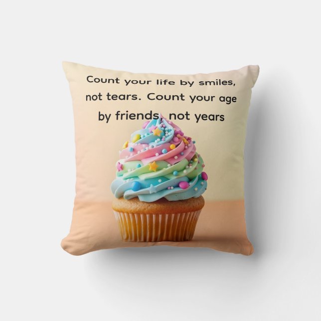 Cojín Decorativo citas de pastel de cumpleaños (Anverso)
