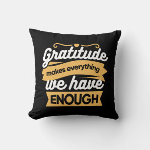 Cojín Decorativo Citas de tipografía de gratitud inspiradora
