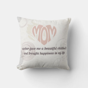 Cojín Decorativo Citas simples de pastel para mamá
