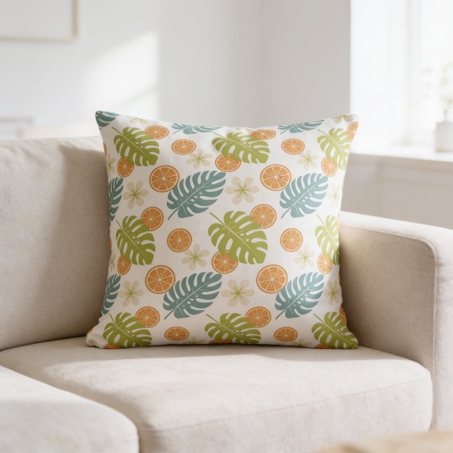 Cojín Decorativo Cítrico Tropical (Citrus Tropical Throw Pillow)