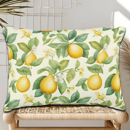 Cojín Decorativo Citrus de flores de limón mediterráneo