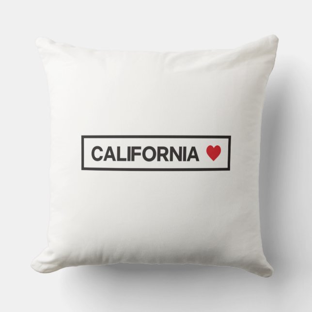 Cojín Decorativo City Town State Country Home I Love California (Anverso)