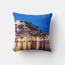 Cojín Decorativo ciudad croata Sibenik de noche