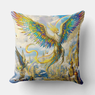 Cojín Decorativo Ciudad de Griffin Steampunk Lindo Fantasía