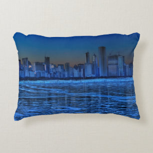 Cojín Decorativo Ciudad de hombros amplios y del lago Michigan
