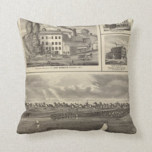 Cojín Decorativo Ciudad de la cervecería del lago storm, edificio