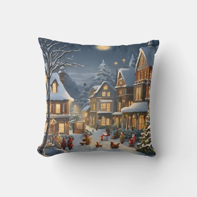 Cojín Decorativo Ciudad de los Navidades Snowy (Anverso)