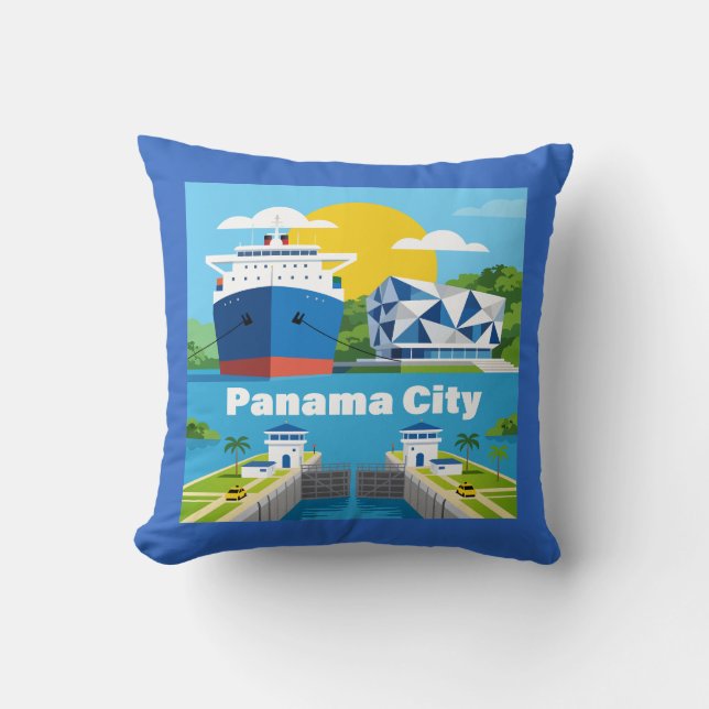 Cojín Decorativo Ciudad de Panamá Panamá (Anverso)