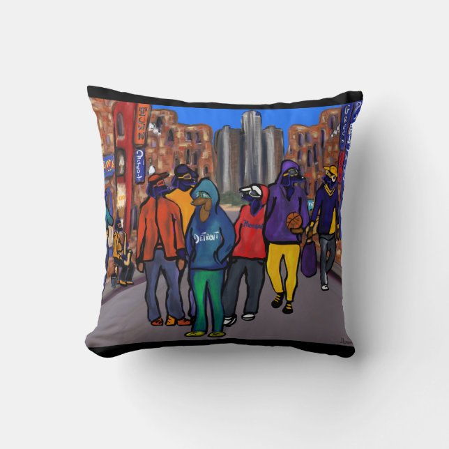 Cojín Decorativo Ciudad del perro - Detroit (Anverso)