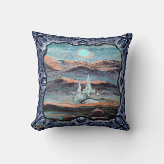 Cojín Decorativo Ciudad Futura de la Luz (Anverso)