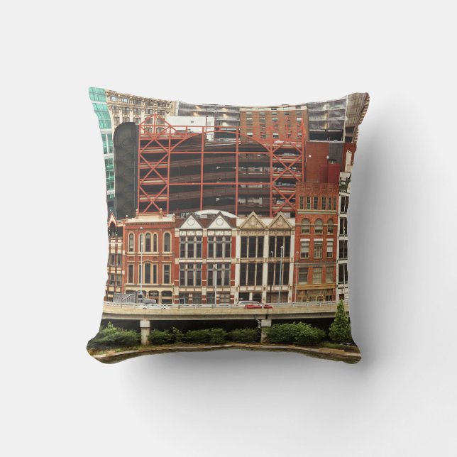 Cojín Decorativo Ciudad - Pittsburg Pa - Fuerte Pitt Blvd (Anverso)