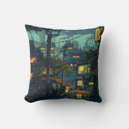 Cojín Decorativo Ciudad tranquila de 8 bits
