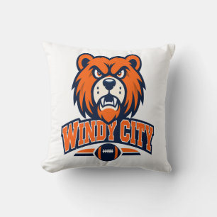 Cojín Decorativo Ciudad Ventosa Fútbol Oso Mascota Hincha Enfadado