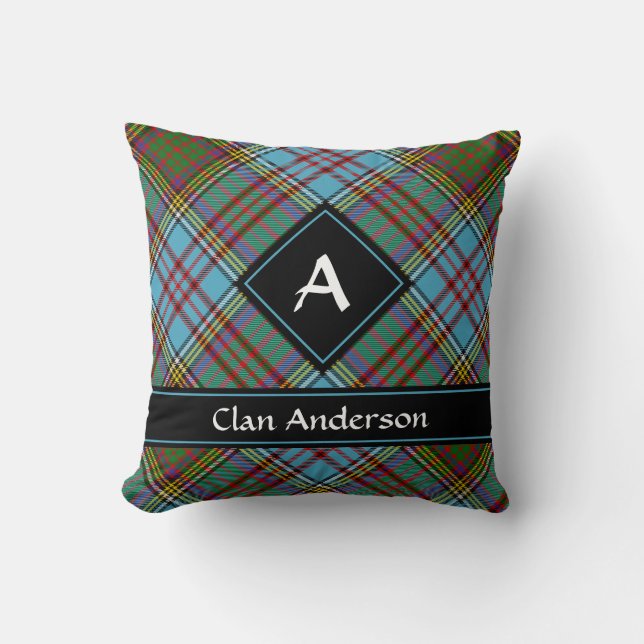 Cojín decorativo Clan Anderson Tartan (Anverso)
