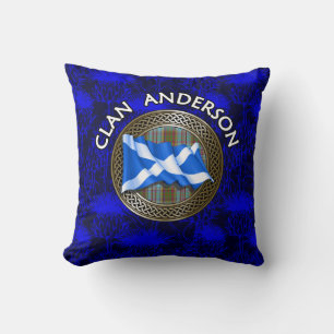 Cojín Decorativo Clan Anderson Tartan Knot & Flag