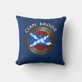 Cojín Decorativo Clan Brodie Tartan Knot & Flag
