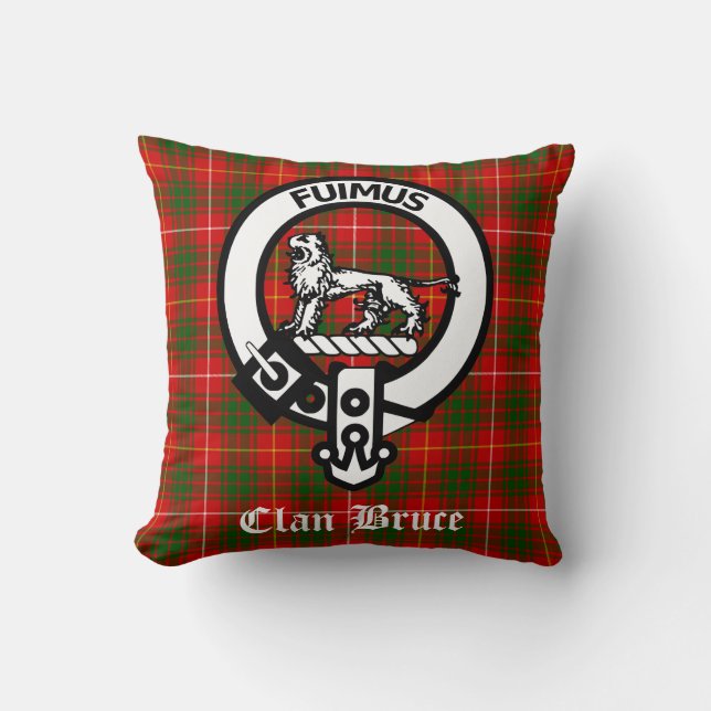 Cojín Decorativo Clan Bruce Escudo Badge & Tartan (Anverso)