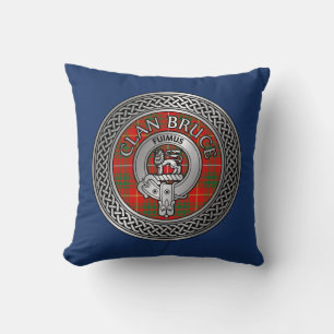 Cojín Decorativo Clan Bruce Escudo y Tartan Knot
