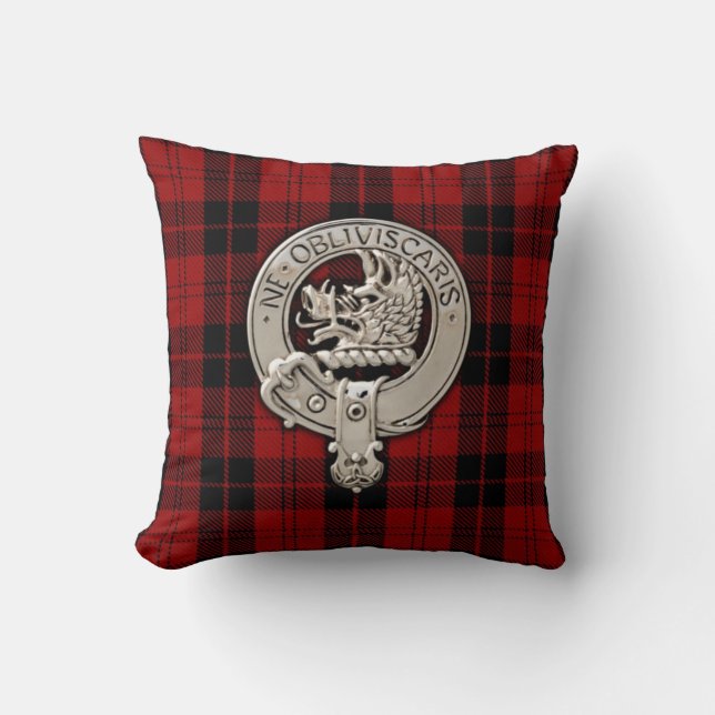 Cojín Decorativo Clan Campbell Escudo y Armaddie Tartán (Anverso)