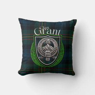 Cojín Decorativo Clan escocés Grant Tartán y Escudo