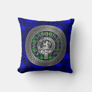 Cojín Decorativo Clan Farquharson Escudo y Tartan Knot