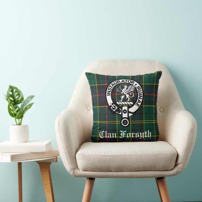 Cojín Decorativo Clan Forsyth Escudo Badge & Tartan (Silla)