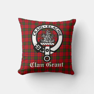 Cojín Decorativo Clan Grant Escudo Badge y Tartán
