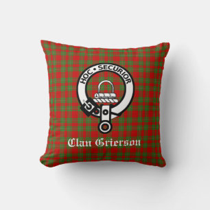 Cojín Decorativo Clan Grierson Escudo Badge & Tartan