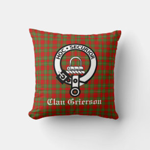 Cojín Decorativo Clan Grierson Escudo Badge & Tartan