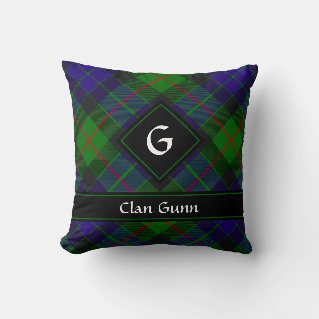 Cojín decorativo Clan Gunn Tartan (Anverso)