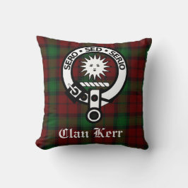 Cojín Decorativo Clan Kerr Tartan y la placa Escudo