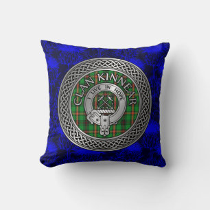 Cojín Decorativo Clan Kinnear Escudo y Tartan Knot