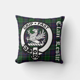 Cojín Decorativo Clan Leslie Escudo Badge & Tartan