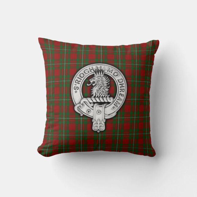 Cojín Decorativo Clan MacGregor Escudo y Tartán (Anverso)