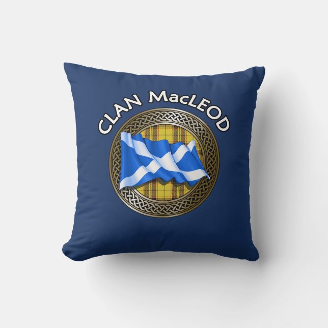 Cojín Decorativo Clan MacLeod Tartan Knot & Flag (Anverso)