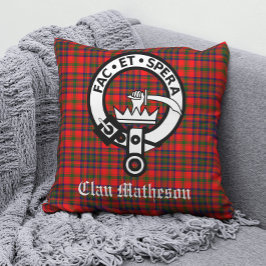 Cojín Decorativo Clan Matheson Escudo Badge y Tartán