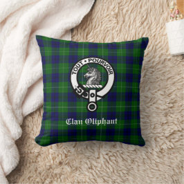 Cojín Decorativo Clan Oliphant Tartán y placa Escudo