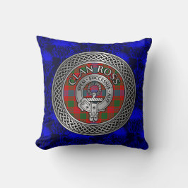 Cojín Decorativo Clan Ross Escudo y Tartan Knot