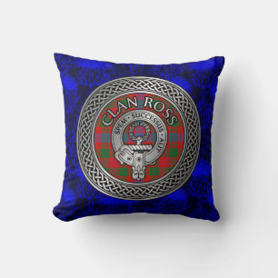 Cojín Decorativo Clan Ross Escudo y Tartan Knot