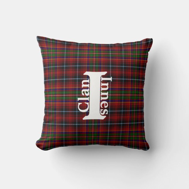 Cojín Decorativo Clan Tradicional Innes Tartan Plaid (Anverso)