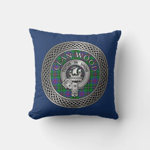 Cojín Decorativo Clan Wood Escudo y Tartan Knot