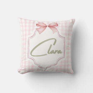 Cojín Decorativo Clara Baby Nursery personalizada Bow&Gingham