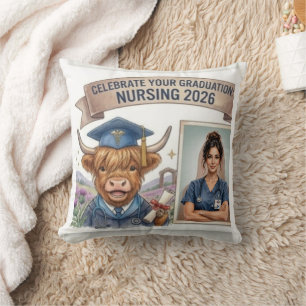 Cojín Decorativo Clase de 2026 Taza de enfermera de vaca de las Hig