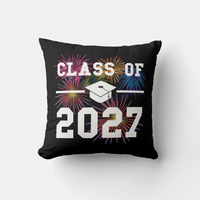 Cojín Decorativo Clase de 2027 Último Año (Anverso)