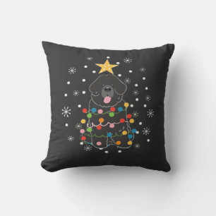 Cojín Decorativo Clase de árbol de Navidad de perro de Terranova Ne