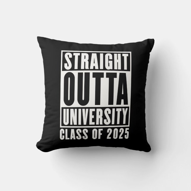 Cojín Decorativo Clase de la Universidad Straight Outta de 2025 (Anverso)